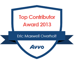 Top Contributor Award 2013 Eric Maxwell Overholt | Avvo